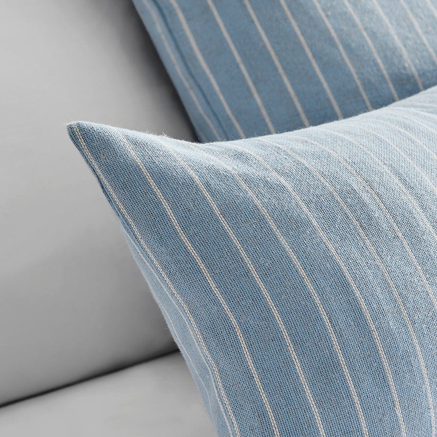 Linen Look Stripe Cushion Cover - Blue - DUSK