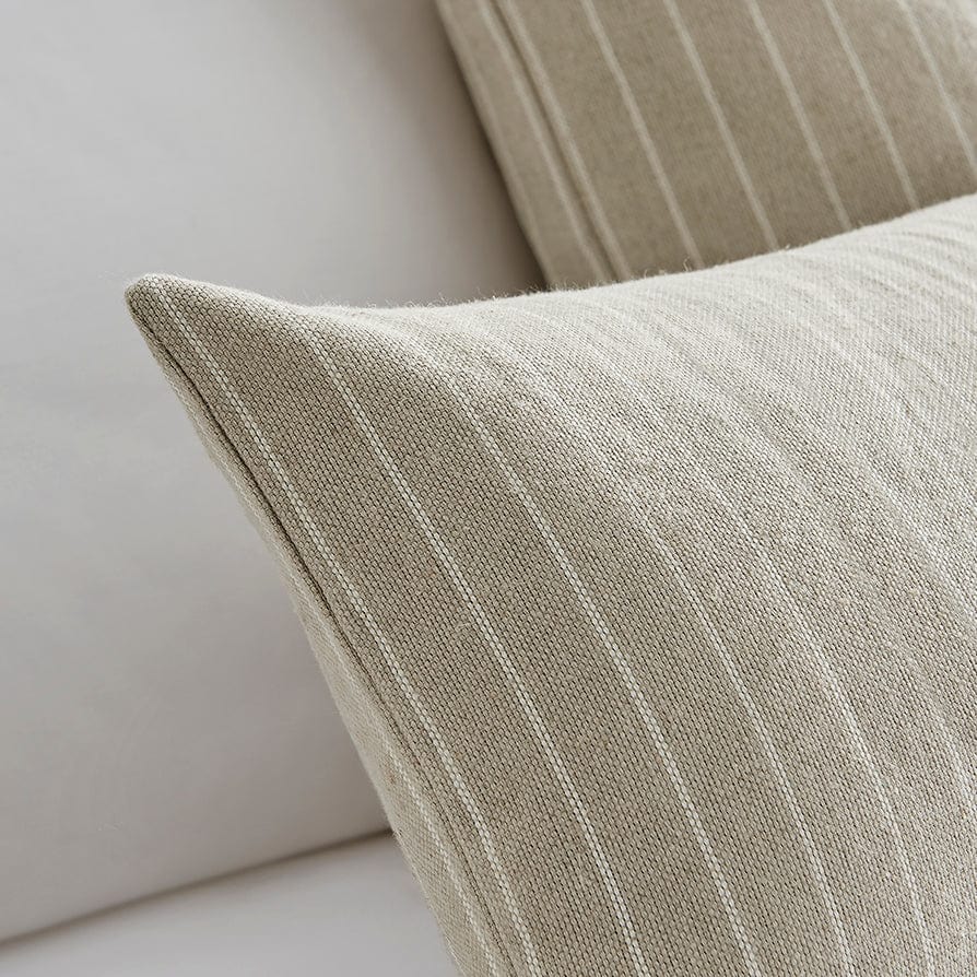 Linen Look Stripe Cushion Cover - Natural - DUSK