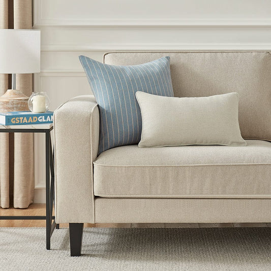 Linen Look Stripe Sofa Cushion Cover - Blue - DUSK 894