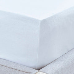 Linen/Cotton Fitted Sheet - White - DUSK