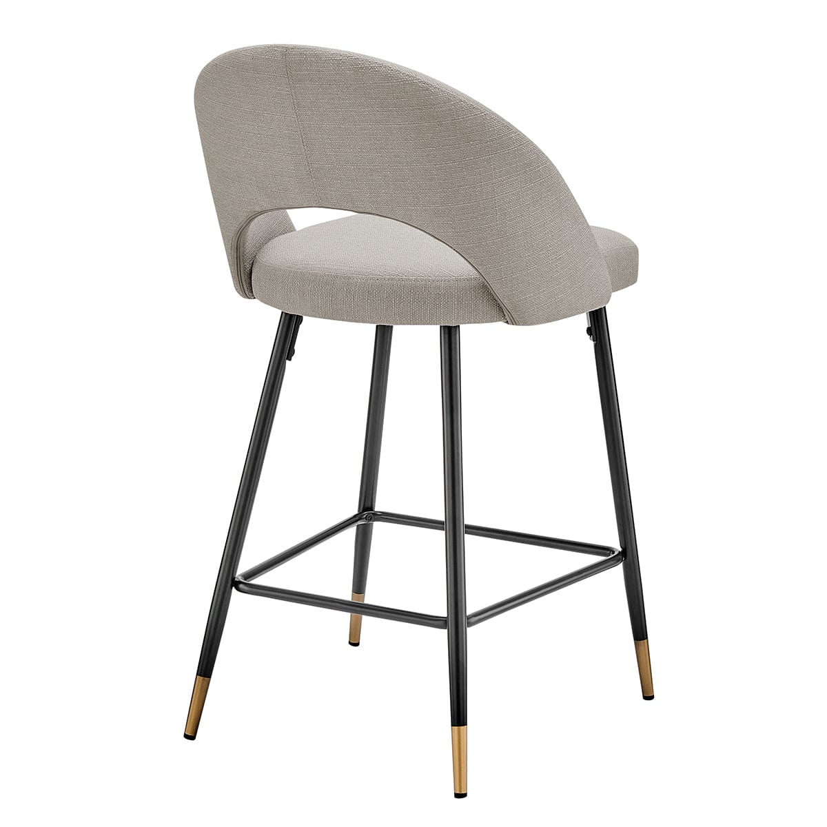 Lola Set of 2 Barstools - Linen Look - Stone Grey - DUSK