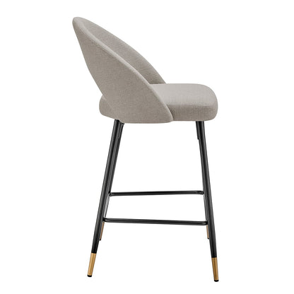 Lola Set of 2 Barstools - Linen Look - Stone Grey - DUSK