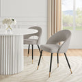 Lola Set of 2 Dining Chairs - Linen Look - Stone Grey - DUSK