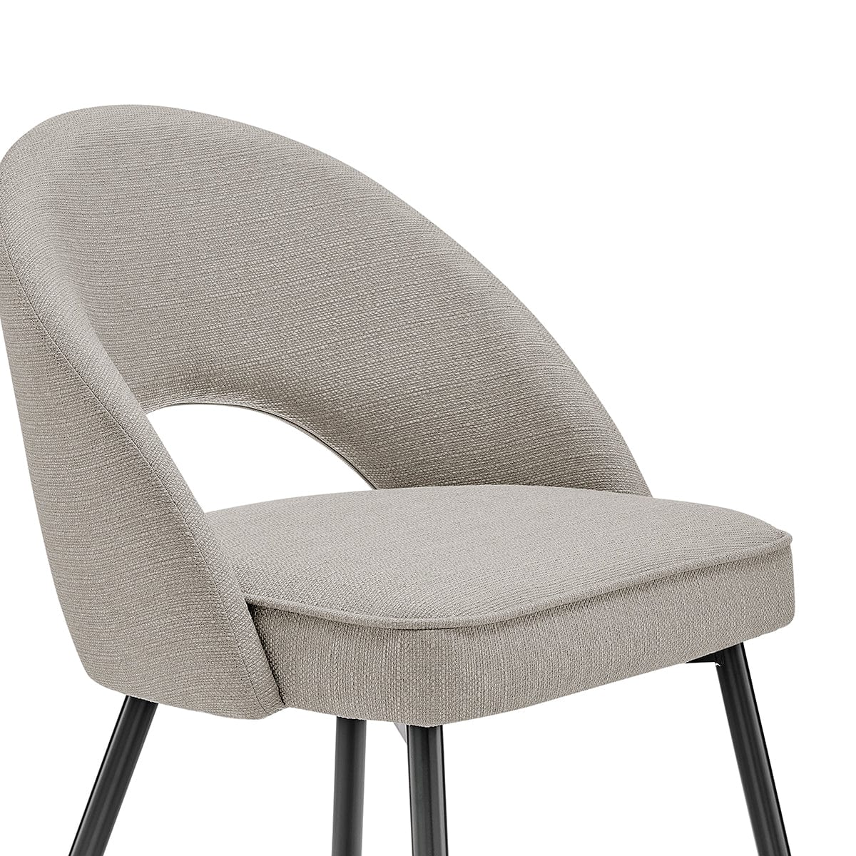 Lola Set of 2 Dining Chairs - Linen Look - Stone Grey - DUSK