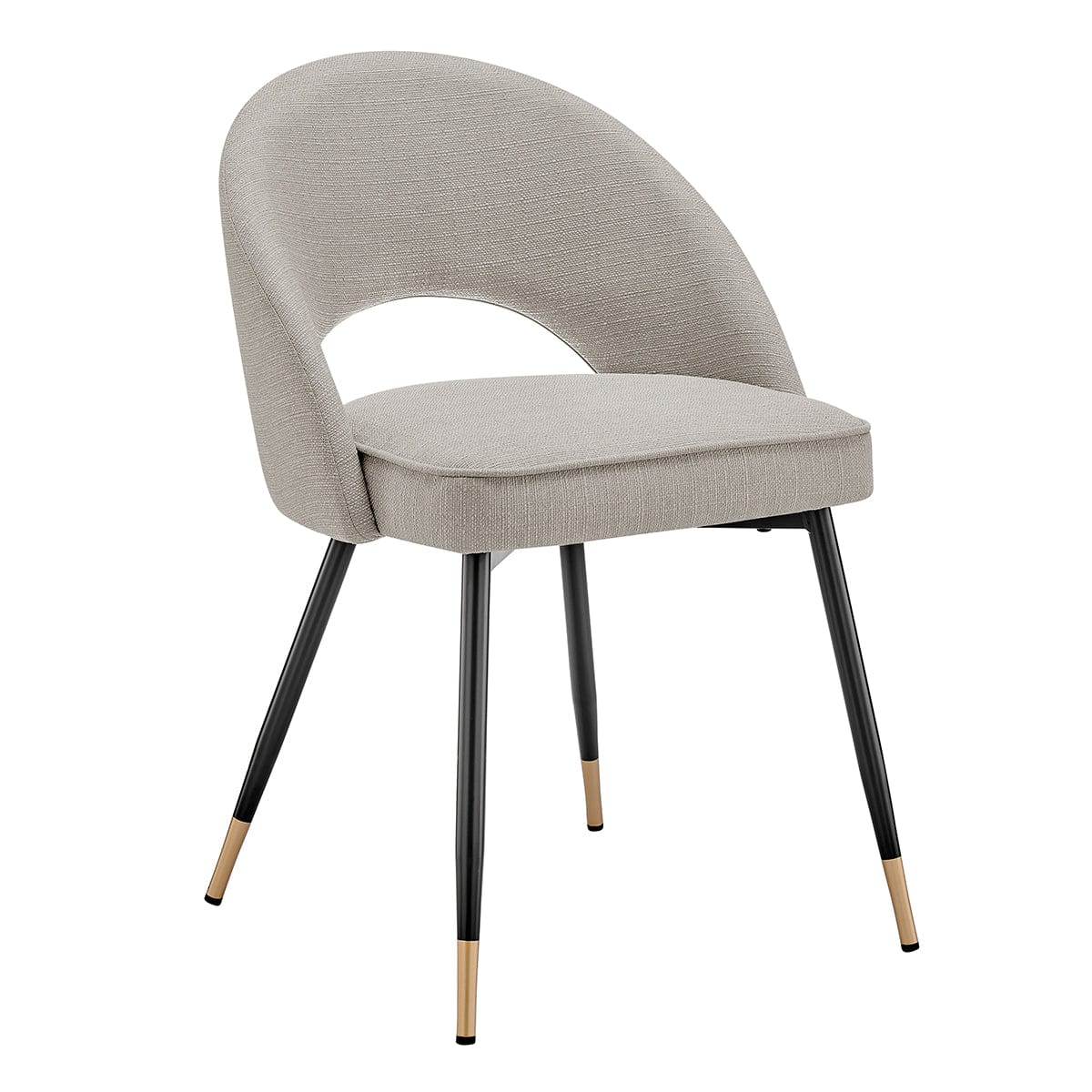 Lola Set of 2 Dining Chairs - Linen Look - Stone Grey - DUSK