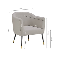 Luna Accent Chair - Stone Grey - DUSK