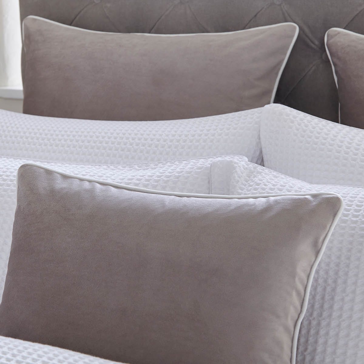 Luxury Velvet Cushion Cover - Light Grey - DUSK