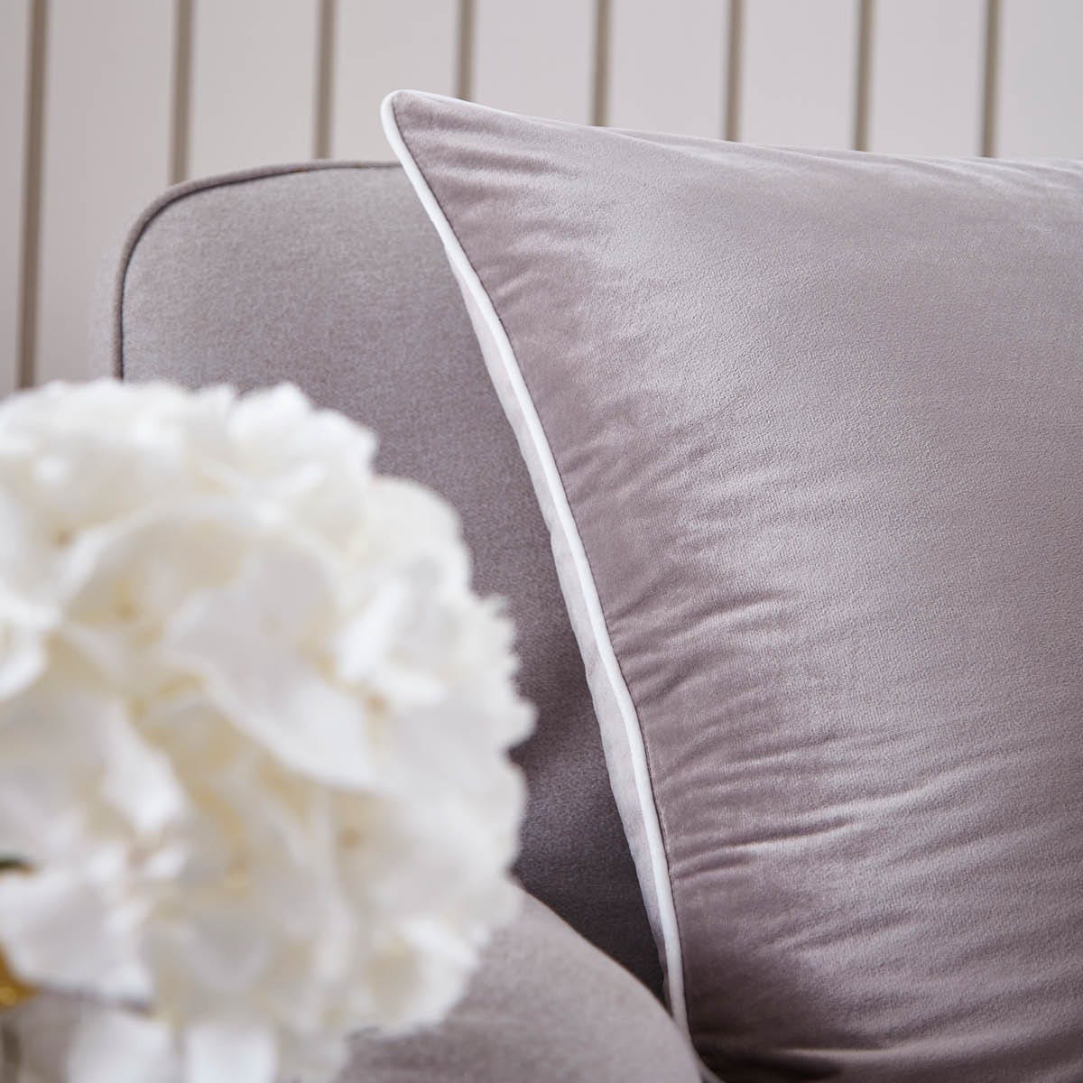 Luxury Velvet Cushion Cover - Light Grey - DUSK