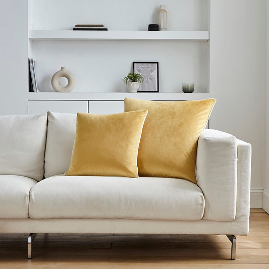 Luxury Velvet Sofa Cushion Cover - Mustard - DUSK 1200