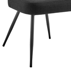 Mabel Set of 2 Dining Chairs - Linen Look - Black - DUSK