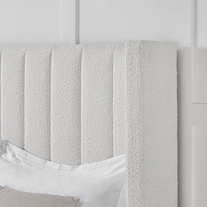 Madison Bouclé Ottoman Storage Bed - Off White - DUSK