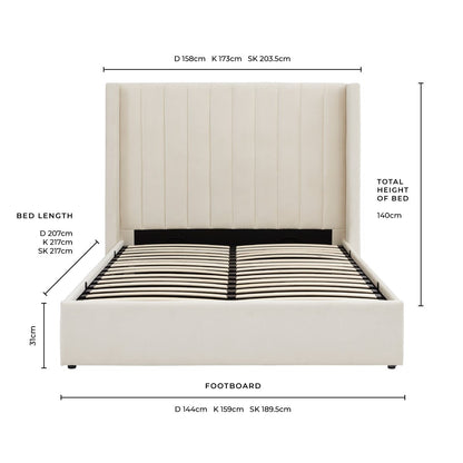 Madison Ottoman Storage Bed - Ecru - DUSK