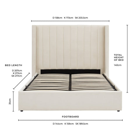 Madison Ottoman Storage Bed - Ecru – DUSK