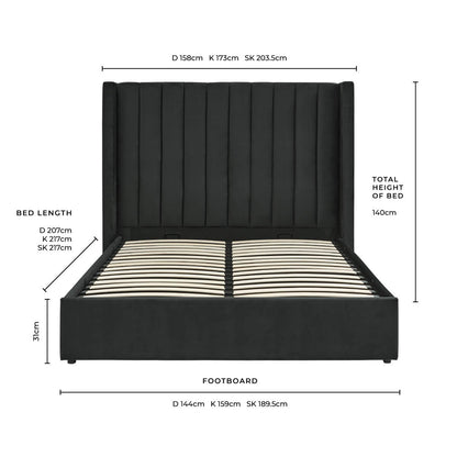 Madison Ottoman Storage Bed - Ink - DUSK