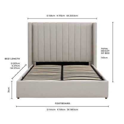 Madison Ottoman Storage Bed - Stone Grey - DUSK