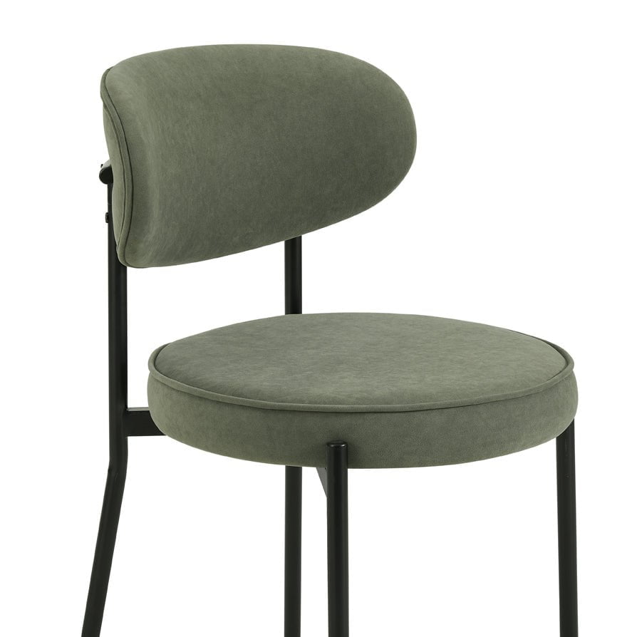 Mia Set of 2 Barstools - Matte Velvet - Sage Green - DUSK