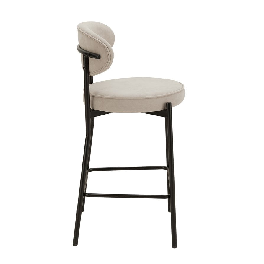 Mia Set of 2 Barstools - Matte Velvet - Sand - DUSK