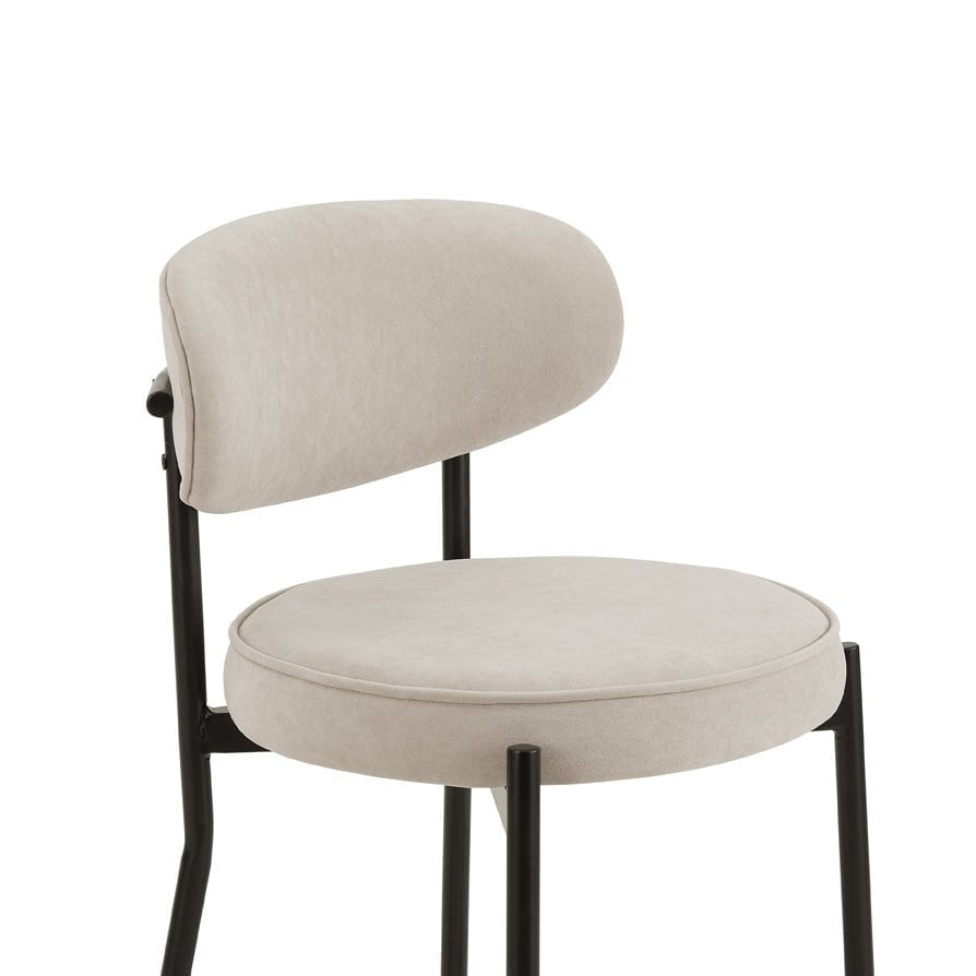 Mia Set of 2 Barstools - Matte Velvet - Sand - DUSK