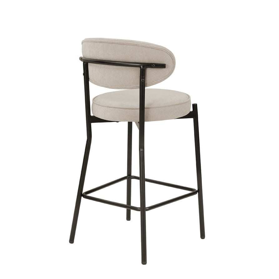 Mia Set of 2 Barstools - Matte Velvet - Sand - DUSK