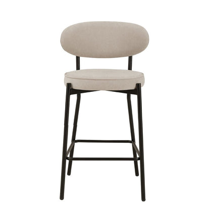 Mia Set of 2 Barstools - Matte Velvet - Sand - DUSK