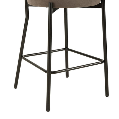 Mia Set of 2 Barstools - Matte Velvet - Taupe - DUSK