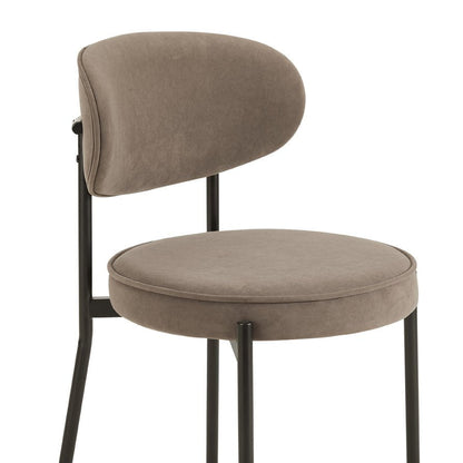 Mia Set of 2 Barstools - Matte Velvet - Taupe - DUSK