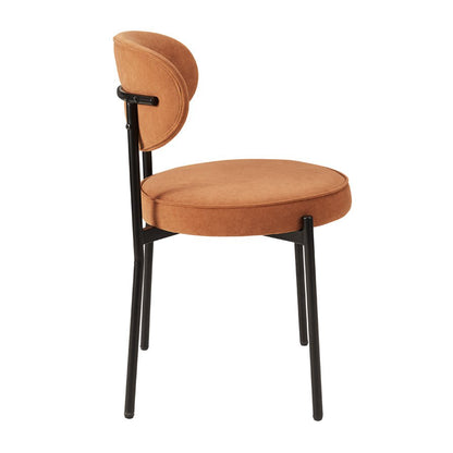 Mia Set Of 2 Dining Chairs - Matte Velvet - Orange - DUSK