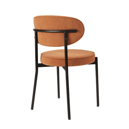 Mia Set Of 2 Dining Chairs - Matte Velvet - Orange - DUSK