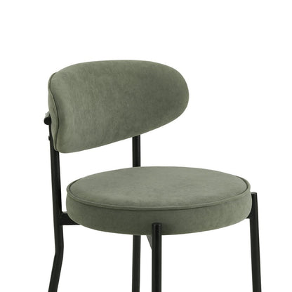 Mia Set of 2 Dining Chairs - Matte Velvet - Sage Green - DUSK