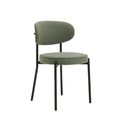 Mia Set of 2 Dining Chairs - Matte Velvet - Sage Green - DUSK