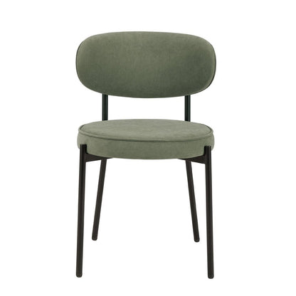 Mia Set of 2 Dining Chairs - Matte Velvet - Sage Green - DUSK