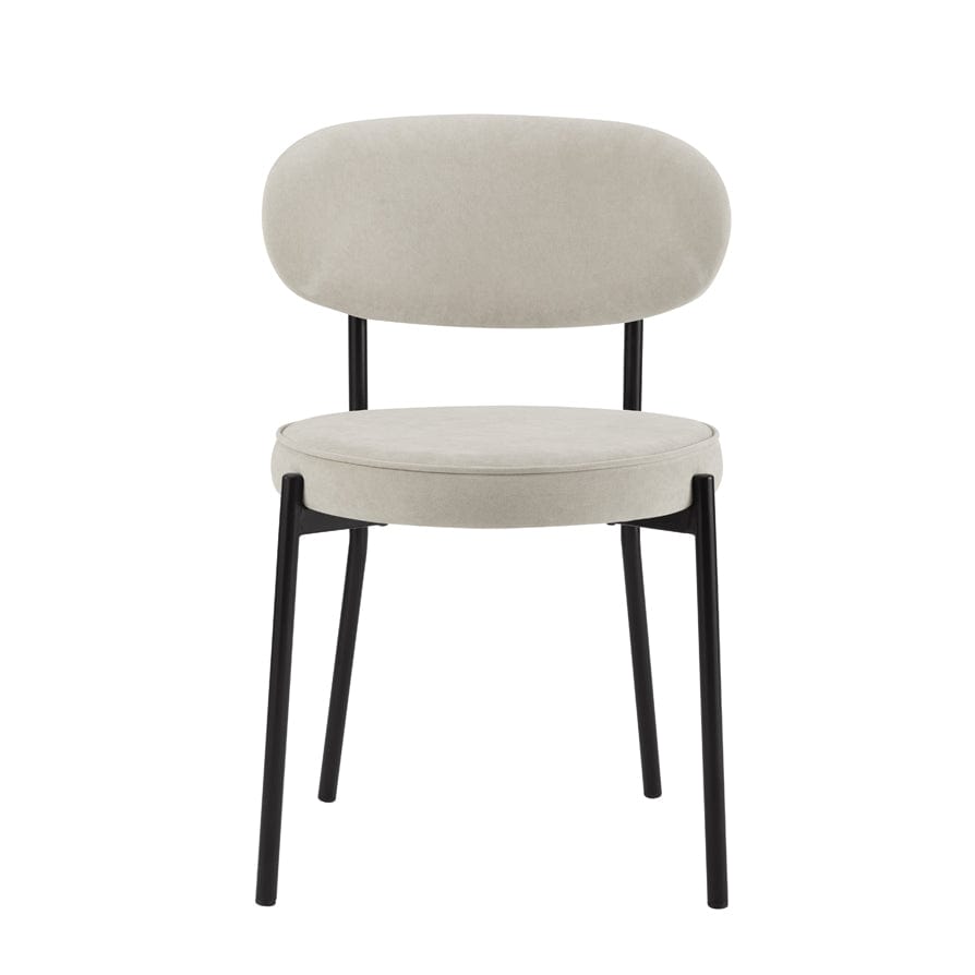 Mia Set Of 2 Dining Chairs - Matte Velvet - Sand - DUSK