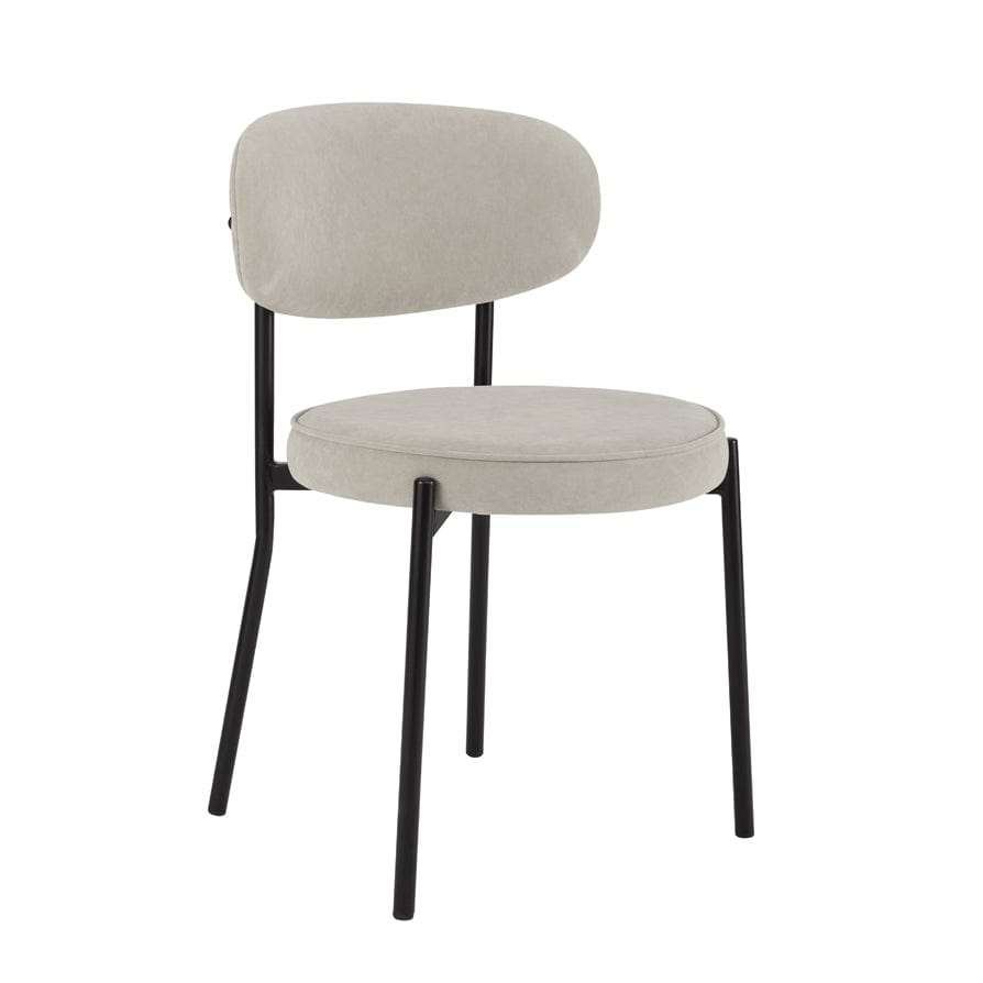 Mia Set Of 2 Dining Chairs - Matte Velvet - Sand - DUSK