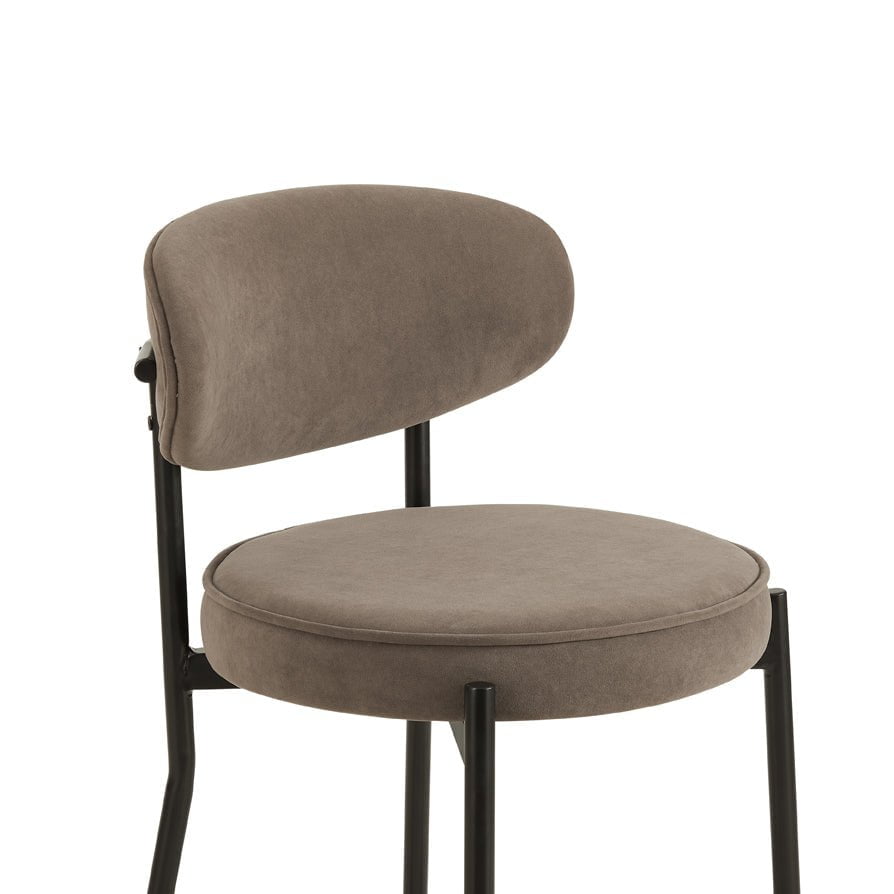 Mia Set of 2 Dining Chairs - Matte Velvet - Taupe - DUSK
