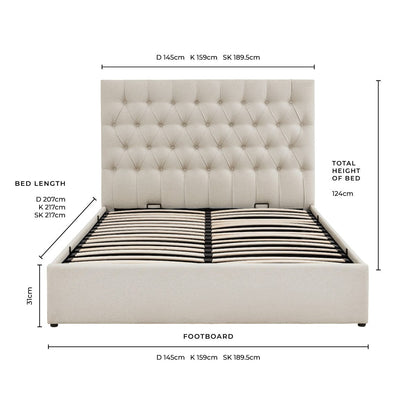 Middleton Ottoman Storage Bed - Natural - DUSK