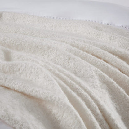 Mohair Style Throw 1.5m x 2m - Off White - DUSK