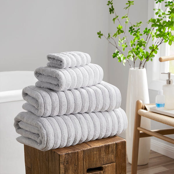 Grey 2024 ribbed towels