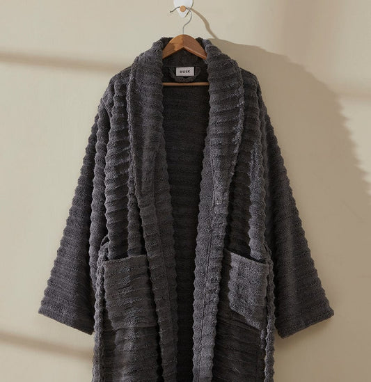 Monaco Supreme Cotton Robe - Charcoal - DUSK