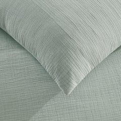 Muslin Duvet Cover & Pillowcase Set - Washed Green - DUSK