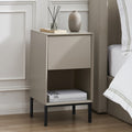 Nova 1 Drawer Bedside Table - Taupe - DUSK