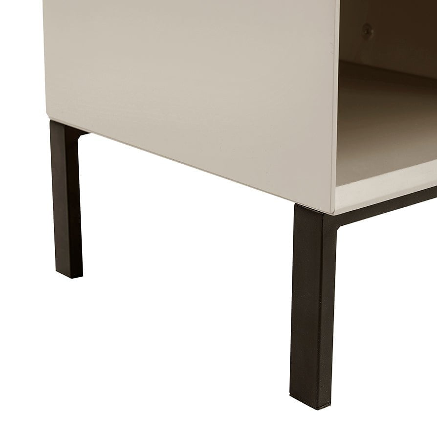 Nova 1 Drawer Bedside Table - Taupe - DUSK