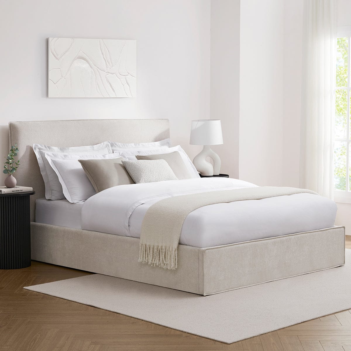 Oslo Ottoman Storage Bed - Ivory - DUSK