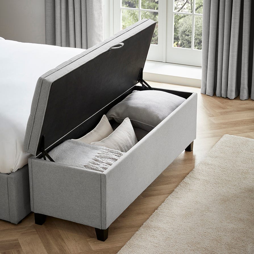 Ottoman Storage Bench - Button - Grey - DUSK