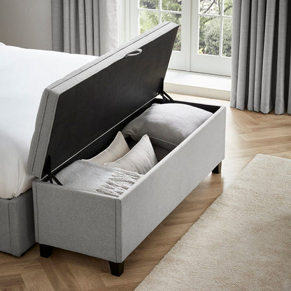 Ottoman Storage Bench - Button - Grey - DUSK