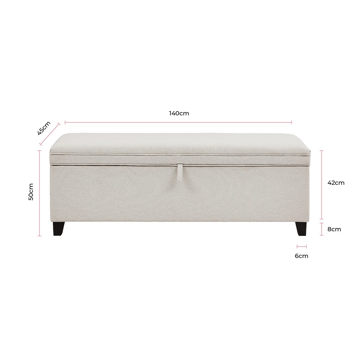 Ottoman Storage Bench - Plain - Natural - DUSK