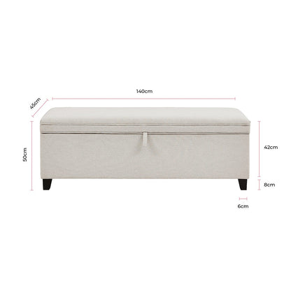 Ottoman Storage Bench - Plain - Natural - DUSK