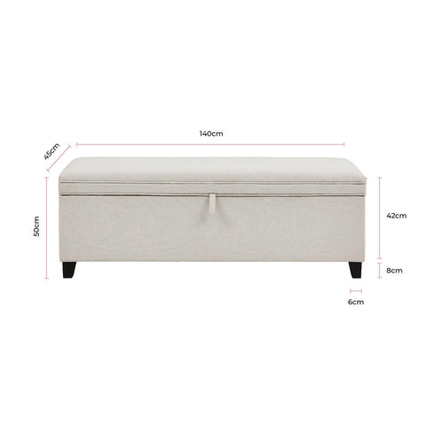 Plain Ottoman Storage Bench - Natural – DUSK