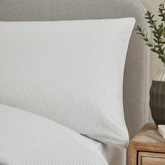 Pair of Adelaide Pillowcases - 200 TC - Washed Cotton - Stripe - DUSK