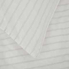 Pair of Albury Pillowcases - 200 TC - Washed Cotton - Charcoal Stripe - DUSK