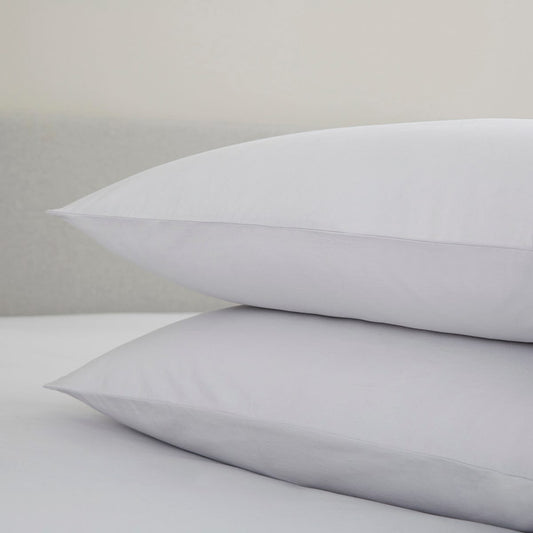 Pair of Athens Pillowcases - 200 TC - Washed Cotton - Light Grey - DUSK 1200